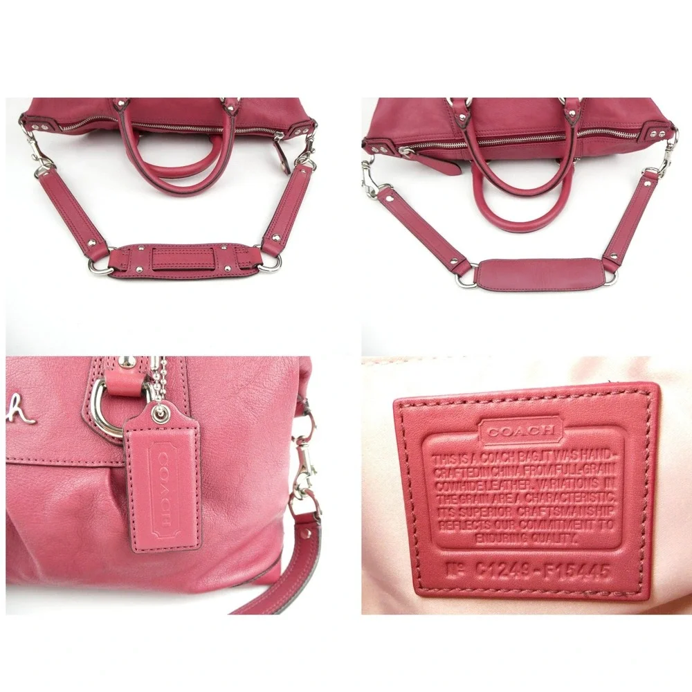 Coach Ashley Pink Leather Satchel Shoulder Bag F15445